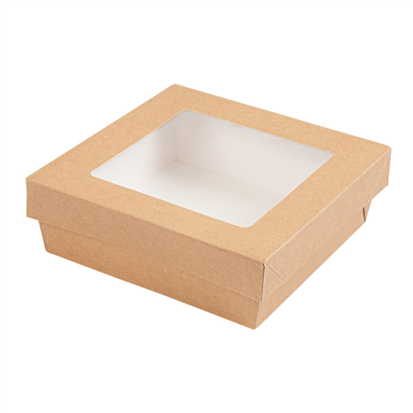 Small Boxes+Lids w/window The Pack 14x14x5cm Natural Kraft (25st/pak)