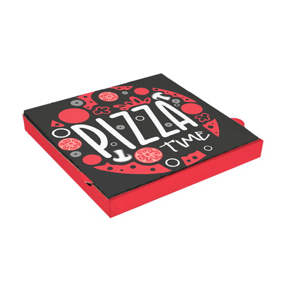 Pizza Boxes 12" The Pack "Pizza Time" 32x32x3,8cm (100st/pak)