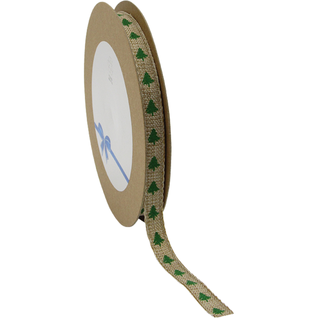 Lint Jute Kerstboom Bruin/Groen 10mm x 15mtr (spoel)