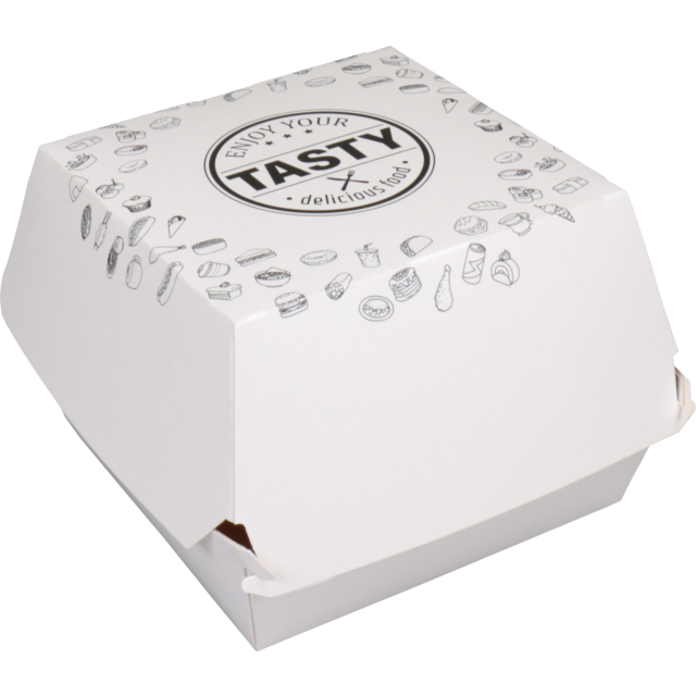 TASTY hamburger bakje 120x120x100mm (100st/pak)