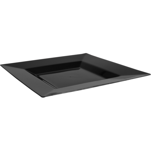 Reusable bord PS vierkant zwart 27cm (20st/pak)