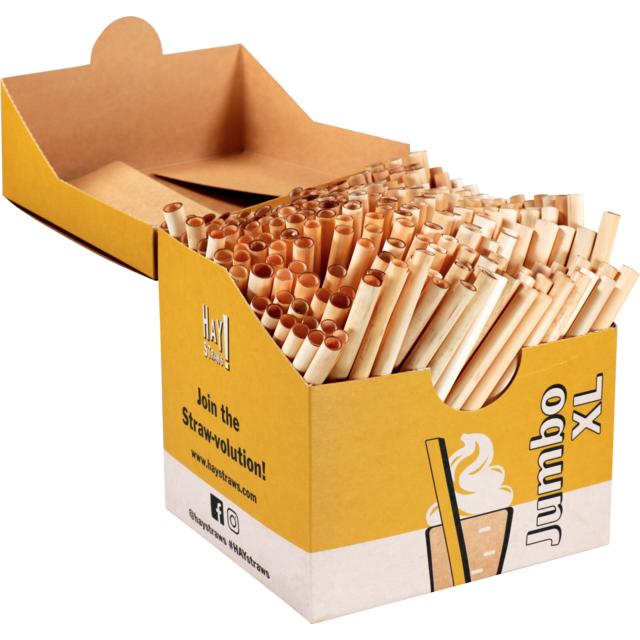 Jumbo straw XL Rietje riet 7,5-10mm diam. #601113 (250st/doos)