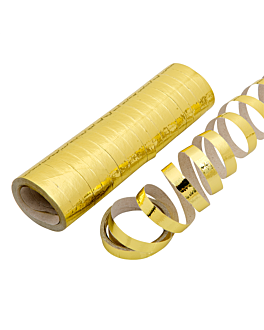 2x18 Streamers/serpetines 7mm x 4m Gold Paper (per stuk)