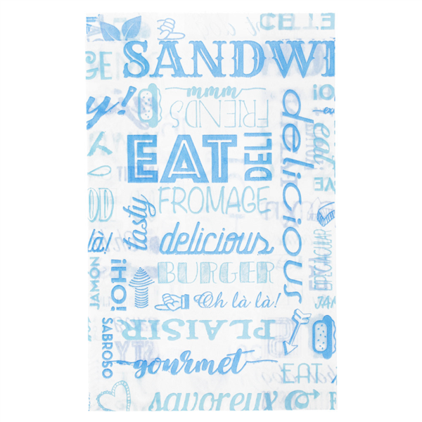Hamburger Parole 12+7x18cm Blue Greaseproof Parch (500st/pak)