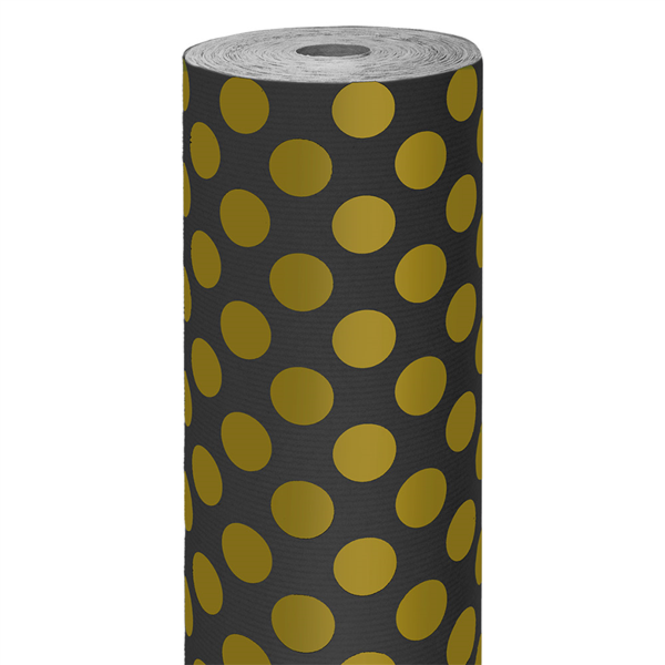 Wrapping Paper One-colour 0,7x100mtr Black Kraft Ribbed (per rol)