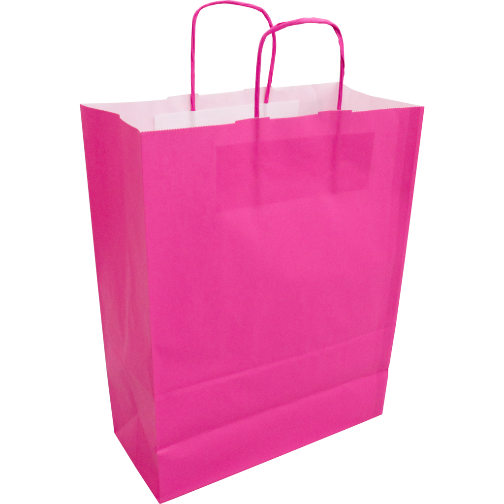 Papieren draagtas 26/12x35cm Roze (50st/pak)
