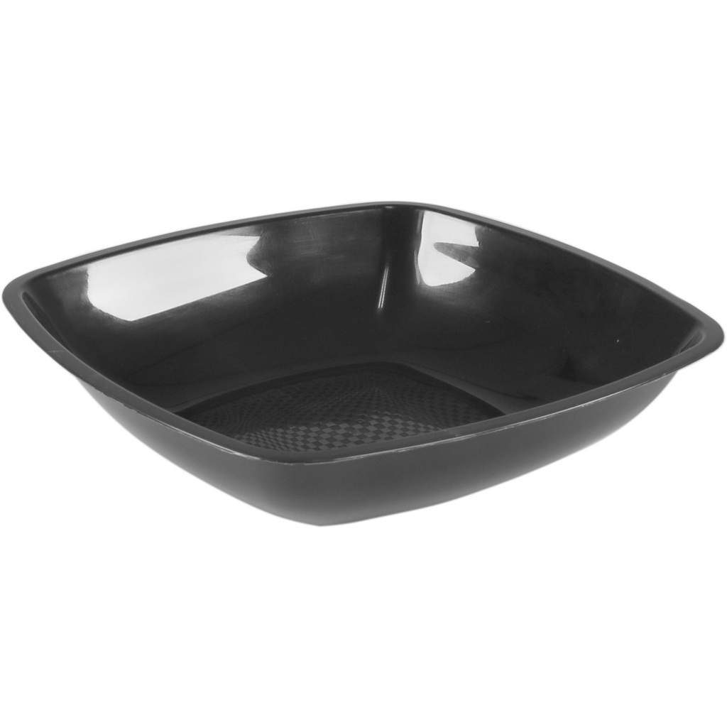 Bord vierkant diep klein zwart PS 18cmmm (25st/pak)