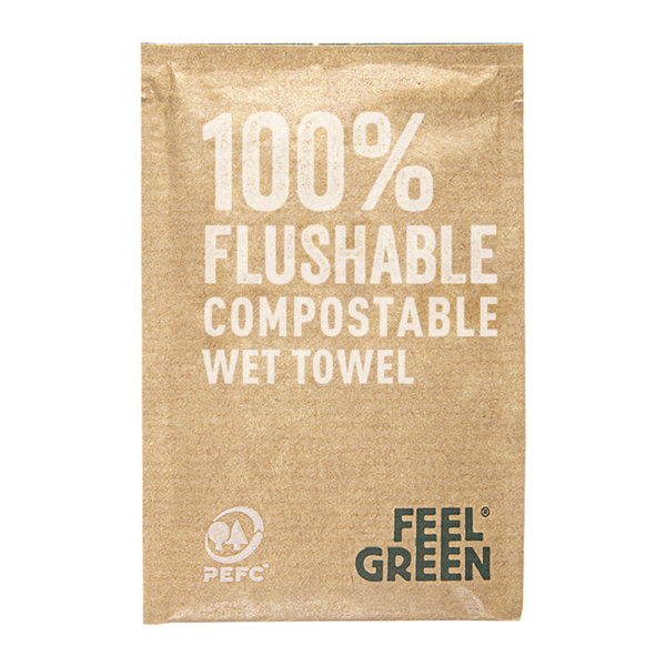 Flushable refreshing Wipes 6,8x10cm White Cellulose (300st/pak)