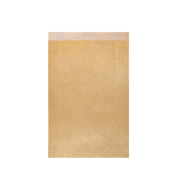 Flat Bags Gold Kraft Ribbed 12+5x18cm (250st/pak)