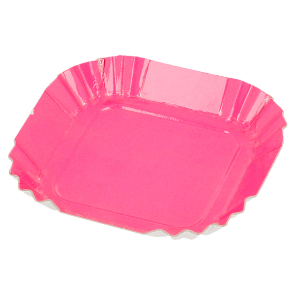 Mini Trays 5,5x5,5cm Fuchia Cardboard (100st/pak)