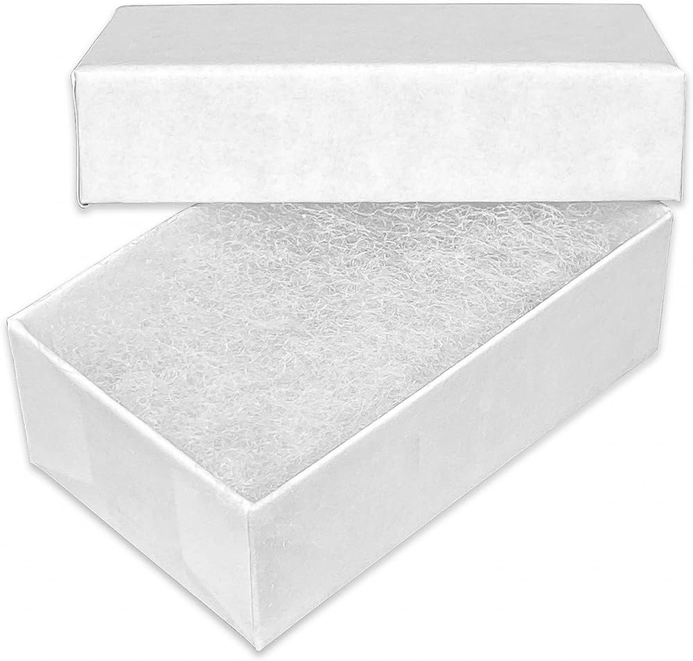 Jewelry Boxes 3-1/16x2-1/8x1 White Krome (per stuk)