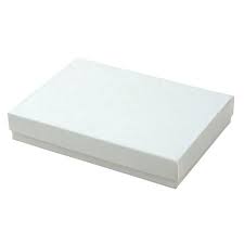 Jewelry Boxes 5-1/4x3-3/4x7/8 White Krome (per stuk)