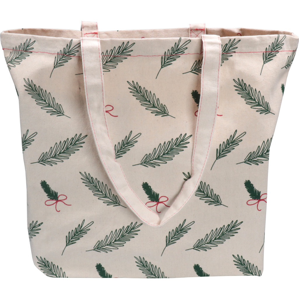 Katoenen Shopper Kerstmis "Kersttakjes & Strikjes" 45x15x36cm (per stuk)