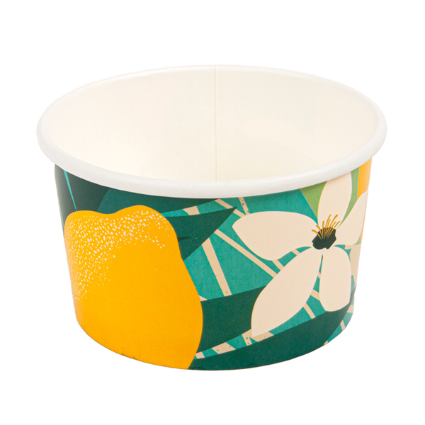 Ice Cream Tubs "Amalfi" 6oz/180ml 8,7x5,2cm White Cardboard (50st/pak)