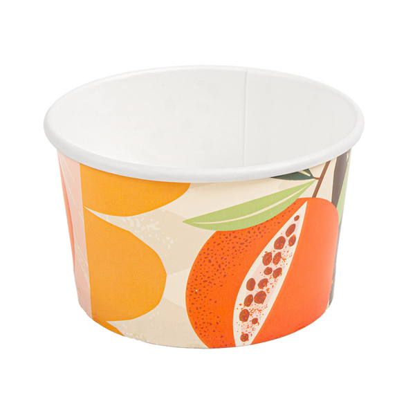 Ice Cream Tubs "Amalfi" 8oz/240ml 9,4x5,5cm White Cardboard (50st/pak)