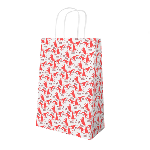 SOS Bags with Handles "Santa" 26+14x32cm white (25st/pak)