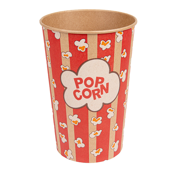 Popcorn Containers 1920ml Kraft/Red (50st/pak)