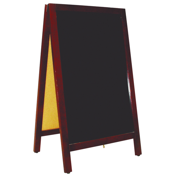 A-Frame Blackbord / stoepbord 50x85x40cm Black Wood (per stuk)