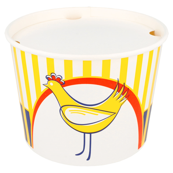 Chicken Buckets + Lids 1920ml White Cardboard (50st/pak) garcia