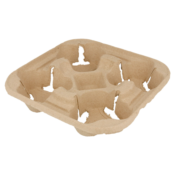 4 cup carrier 22x22cm Natural Cardboard (75st/pak)