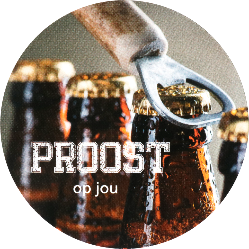 Cadeau etiket "Proost op Jou" 65mm (200st/rol)