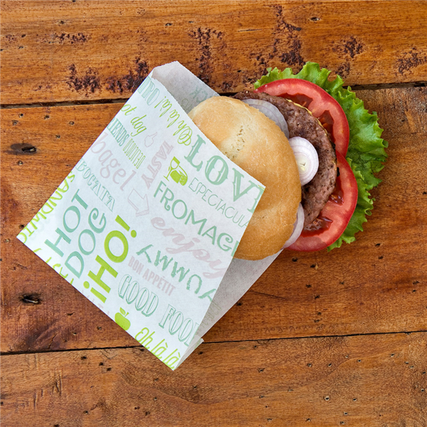 2 sides open greaseproof paper "parole" 13x14cm (1000st/pak)
