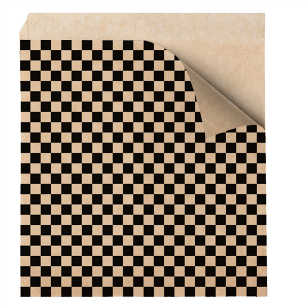 2 sides open Greaseproof Paper bag PFAS-free Fitipaldi Black/Kraft 13x14cm (1000st/pak)