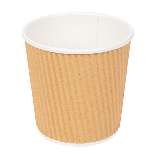 Coffee cups Ripple 120ml/4oz Kraft (40st/pak)