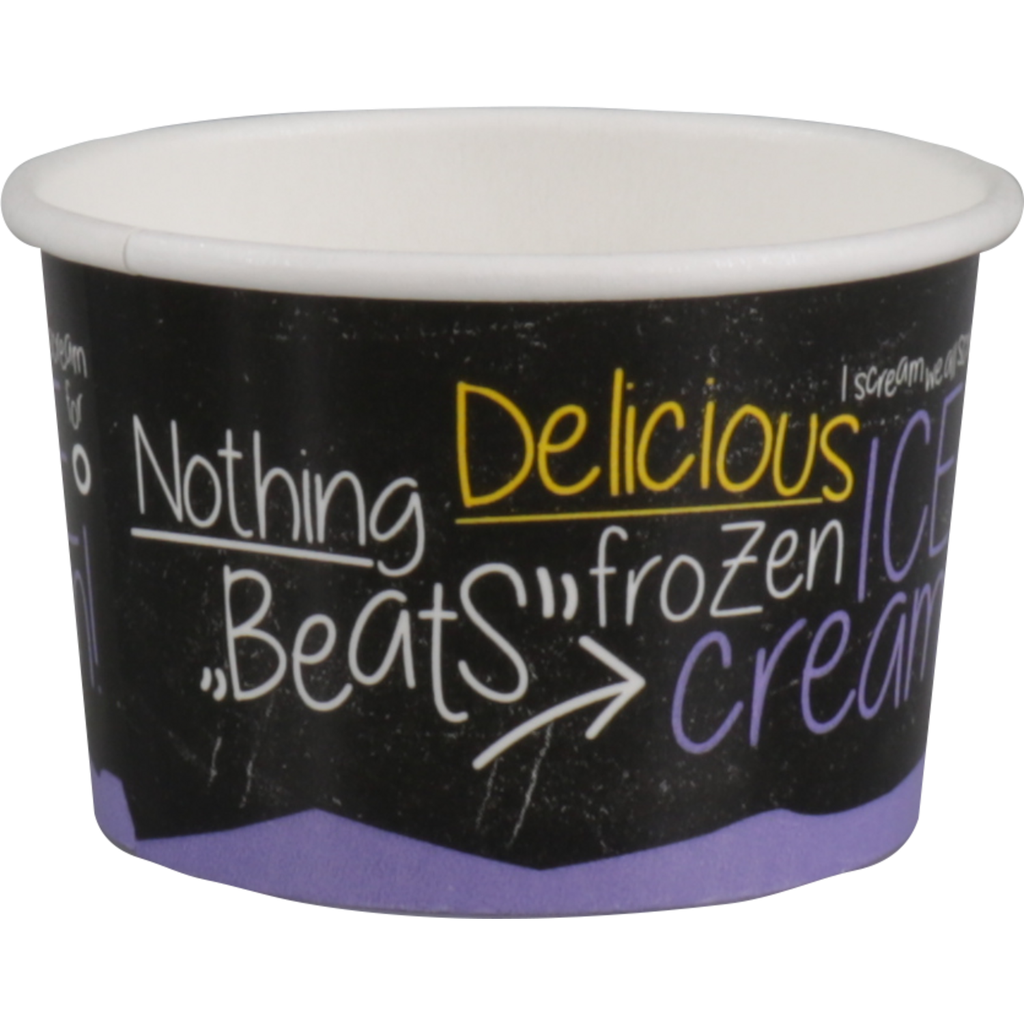 Ice Cream Cups Paper 4oz. (100ml) "ICE is (N)ICE" (50st/sleeve)