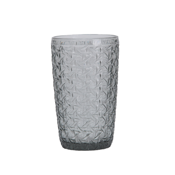 Glass Cup 'Waki' 380ml dia8x13cm Grey Glass (per 6 pcs)
