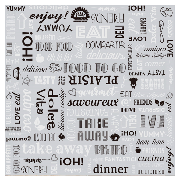 Greaseproof paper + Silver Aluminum "Parole" 31x31cm 1000 sheets/pk