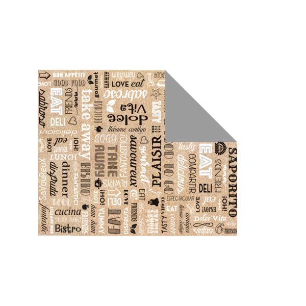 Greaseproof basket Paper "Parole" 31x38cm Brown Kraft + Aluminium (1000st/pak)