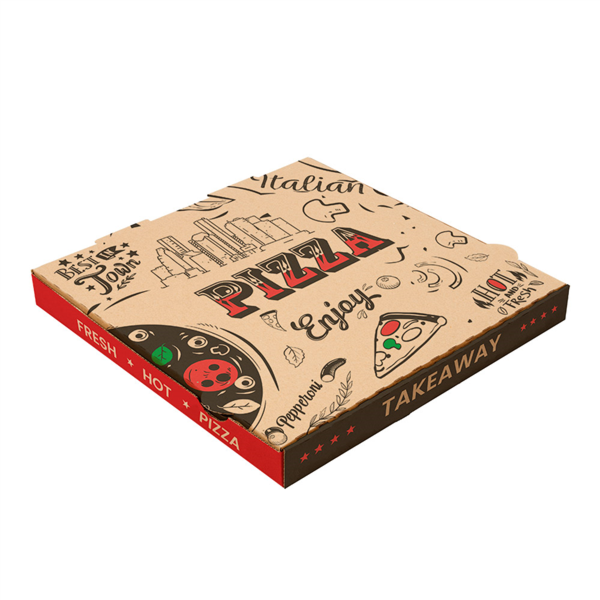 Pizzadoos "Enjoy Pizza" 29x29x3,8cm Natural Cardboard (100st/pak)