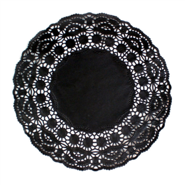 Round doilies 19cm Black paper (250st/pak)