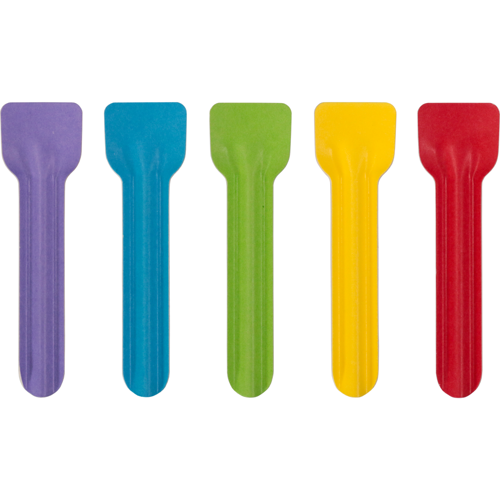 IJslepel papier 95mm Mix kleur Rood/Geel/Groen/Paars/Blauw (100st/pak)