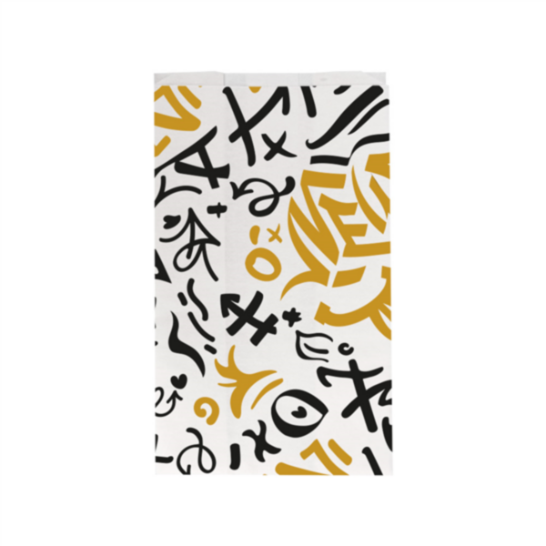 Hamburger Bags Pfas Free "Graffiti" 14+7x22cm White Parch (500st/pak)