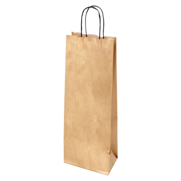SOS Bags with Handles 1-fles 14+8x40cm Gold Kraft (per stuk)
