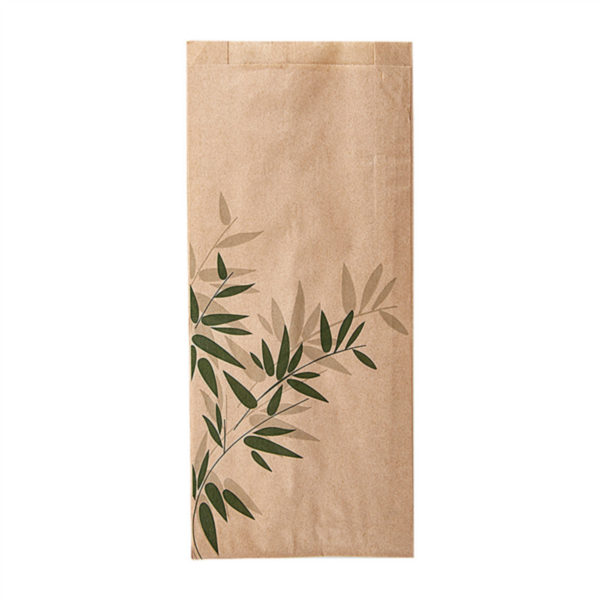 Mini Sandwich Bags "Feel Green" 7+4x22cm Natural Greaseproof (500st/pak)