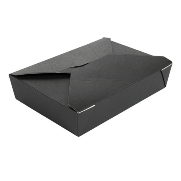 Microwavable boxes Rectangular 1470ml 19,6x14x4,5cm Black (50st/pak)