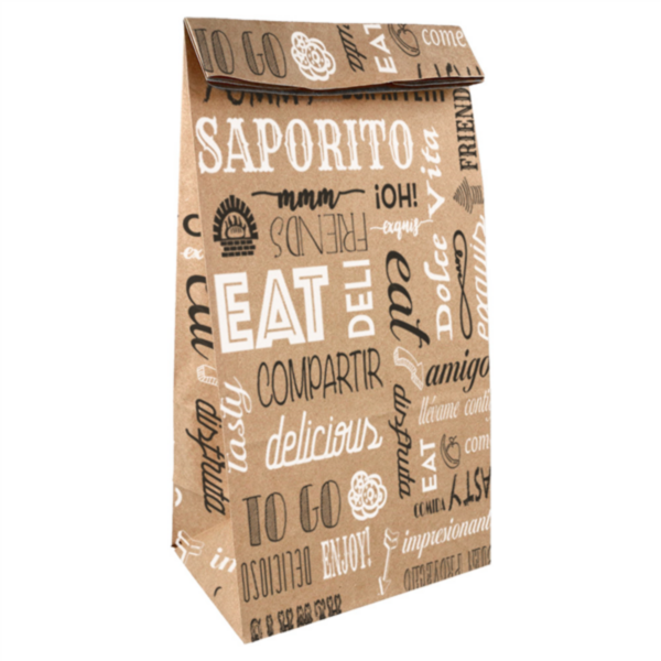 SOS Bags without Handles "Parole" 18+12x28cm Natural Kraft + Aluminium (250st/doos)