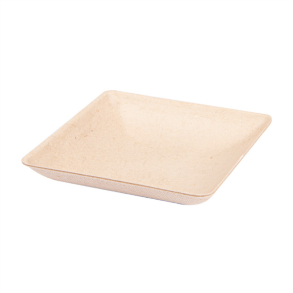 Square Container "Bionic" 6,5x6,5x1,2cm Natural Bagasse (50st/pak)