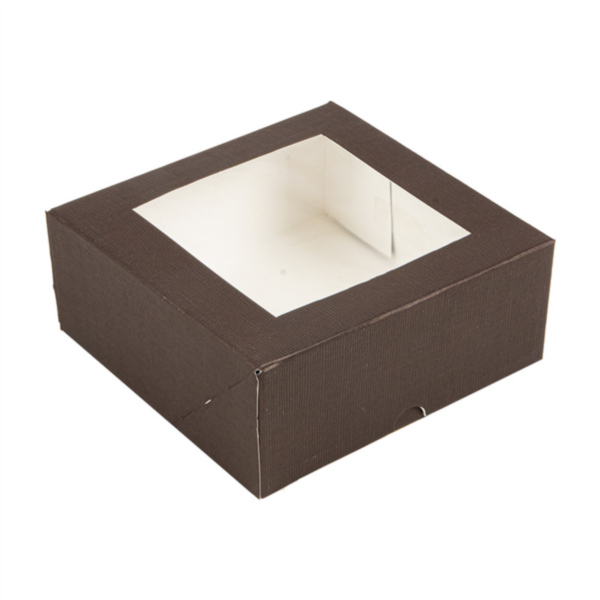 Cake Boxes with Window The Pack 18x18x7,5cm Chocolate Cardboard (50st/pak)