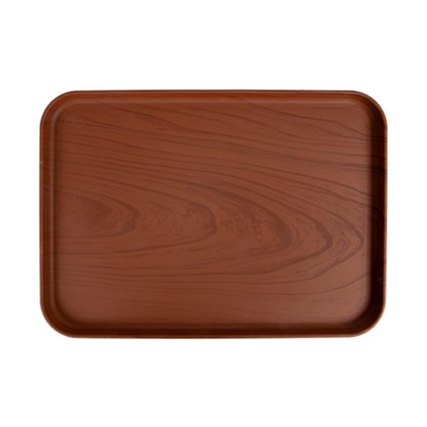 Dienblad / Fast Food Tray 26,6x38x1,7cm Imitation Wood PP (per stuk)