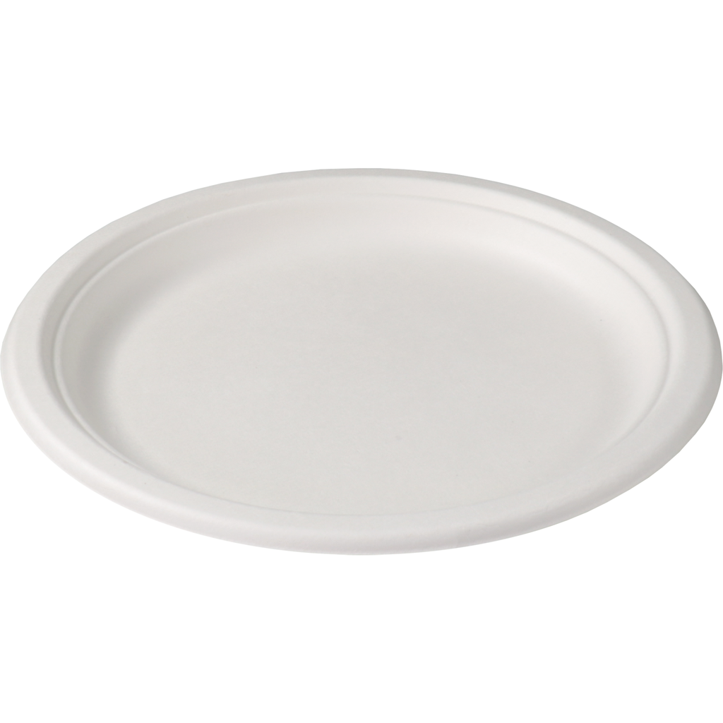 Bord Wit Bagasse Rond 23cm (50st/pak)