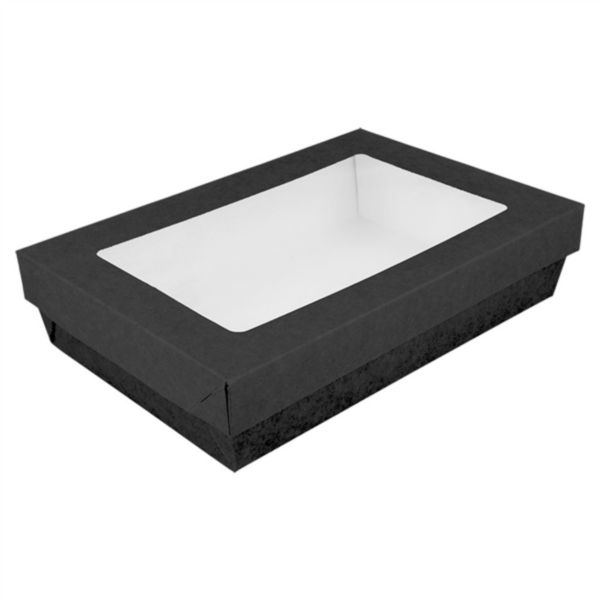 Small Boxes+Lids with window The Pack 21x14x5cm Black (25st/pak)