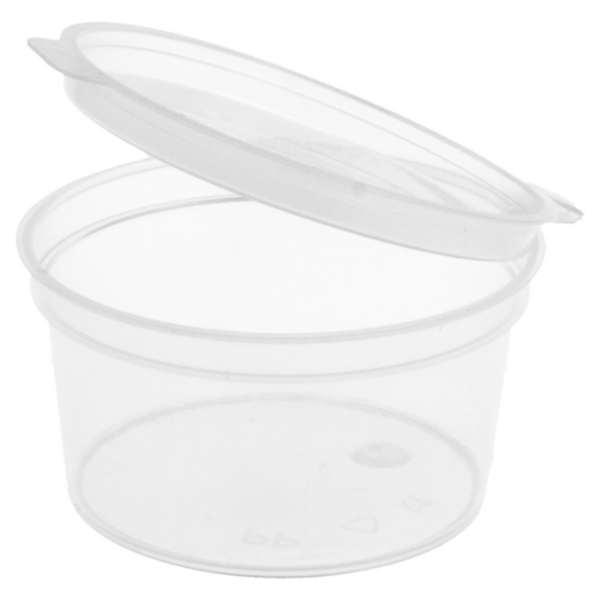 Small containers + incorporated lid 30ml Clear PP (50st/pak)