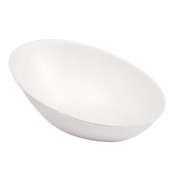 Oval Container Bionic 8x4,8x2,7cm White Bagasse (50st/pak)