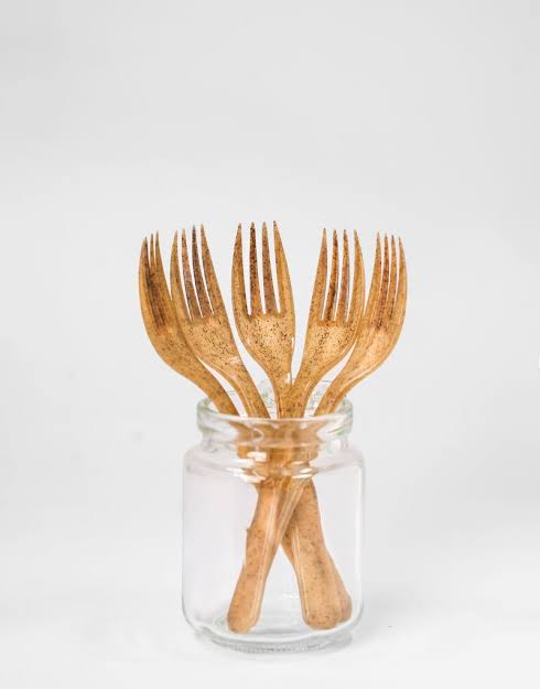 Biodegradable Vegetable Fiber Fork 17cm (25st/pak) #FORK-2POL-001