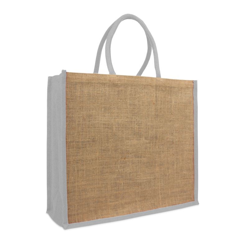 Jute Shopper met grijze zijkant FFP 45+17x40cm (per stuk)