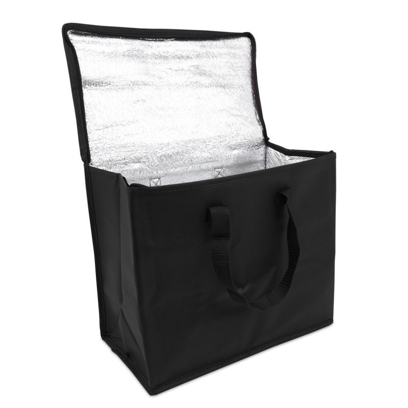 Non-woven Koeltas met rits FFP 36+20x30cm Zwart (per stuk)